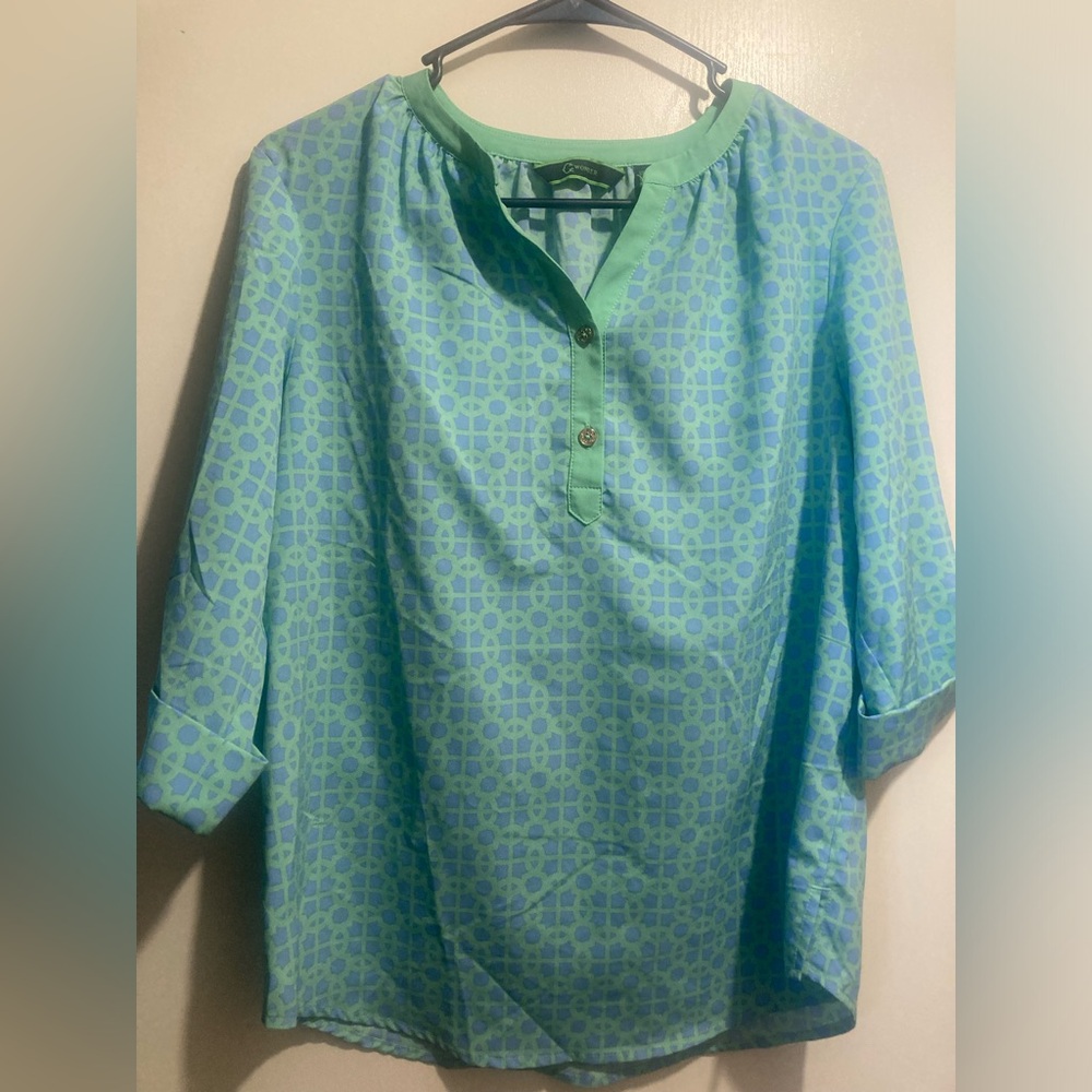 C Wonder Green Patterned Women's Top